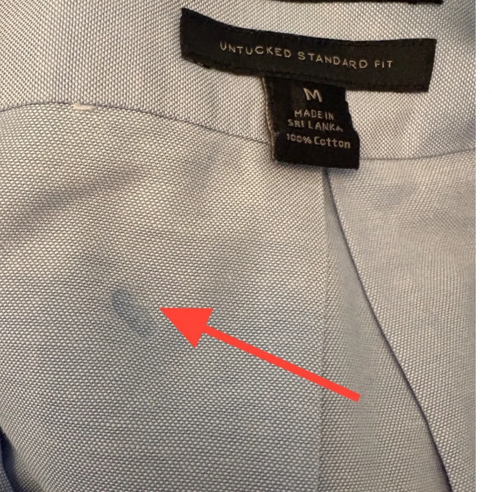 Banana Republic Mens Organic‎ Cotton Oxford Shirt Untucked Standard Fit Blue M